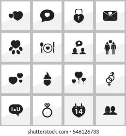 Set Of 16 Editable Passion Icons. Includes Symbols Such As Wedlock, Shapely Balloons, Sexuality And More. Can Be Used For Web, Mobile, UI And Infographic Design.