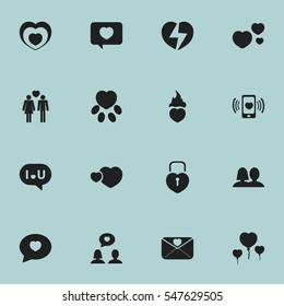 Set Of 16 Editable Passion Icons. Includes Symbols Such As Beloveds, Pounce, Matrimony And More. Can Be Used For Web, Mobile, UI And Infographic Design.