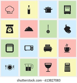 Set Of 16 Editable Restaurant Icons. Includes Symbols Such As Dish, Food Libra, Plate And More. Can Be Used For Web, Mobile, UI And Infographic Design.