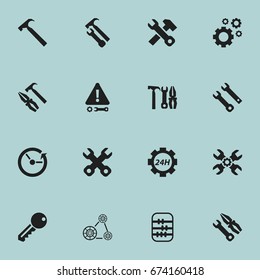 Set Of 16 Editable Service Icons. Includes Symbols Such As Handle Hit, Maintenance, Access. Can Be Used For Web, Mobile, UI And Infographic Design.