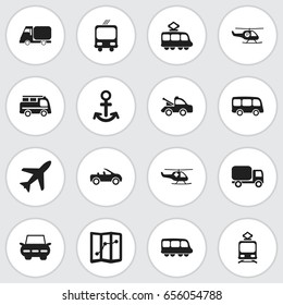 Set Of 16 Editable Shipment Icons. Includes Symbols Such As Shipping, Carriage, Auto And More. Can Be Used For Web, Mobile, UI And Infographic Design.