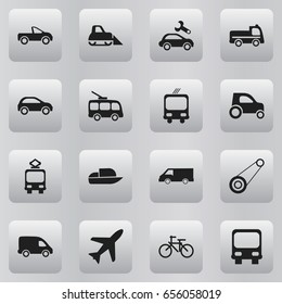 Set Of 16 Editable Shipment Icons. Includes Symbols Such As Bogie, Repairing, Van And More. Can Be Used For Web, Mobile, UI And Infographic Design.
