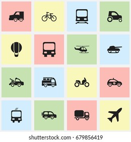 Set Of 16 Editable Shipment Icons. Includes Symbols Such As Weapon, Aircraft, Wagon And More. Can Be Used For Web, Mobile, UI And Infographic Design.