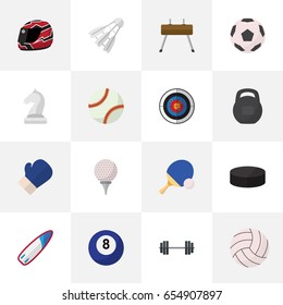 Set Of 16 Editable Sport Icons. Includes Symbols Such As Billiards, Glob, Gir And More. Can Be Used For Web, Mobile, UI And Infographic Design.