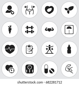 Set Of 16 Editable Sport Icons. Includes Symbols Such As Training, Sport Water, Profile And More. Can Be Used For Web, Mobile, UI And Infographic Design.