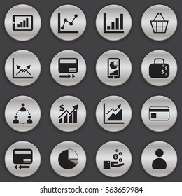 Set Of 16 Editable Statistic Icons. Includes Symbols Such As Statistic, Pay Redeem, Bank Payment And More. Can Be Used For Web, Mobile, UI And Infographic Design.