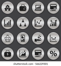 Set Of 16 Editable Statistic Icons. Includes Symbols Such As Profit, Banking House, Progress And More. Can Be Used For Web, Mobile, UI And Infographic Design.