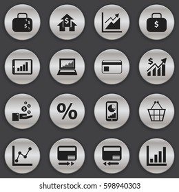 Set Of 16 Editable Statistic Icons. Includes Symbols Such As Banking House, Percent, Profit And More. Can Be Used For Web, Mobile, UI And Infographic Design.