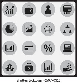Set Of 16 Editable Statistic Icons. Includes Symbols Such As Bar Chart, Bank Payment, Profit And More. Can Be Used For Web, Mobile, UI And Infographic Design.