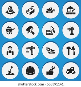 Set Of 16 Editable Structure Icons. Includes Symbols Such As Home Scheduling, Oar , Hands. Can Be Used For Web, Mobile, UI And Infographic Design.