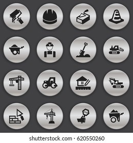 Set Of 16 Editable Structure Icons. Includes Symbols Such As Endurance ,  Lifting Equipment, Handcart. Can Be Used For Web, Mobile, UI And Infographic Design.