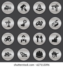 Set Of 16 Editable Structure Icons. Includes Symbols Such As Camion, Construction Tools, Notice Object And More. Can Be Used For Web, Mobile, UI And Infographic Design.