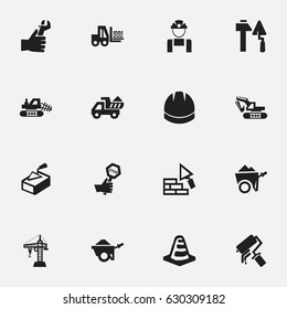 Set Of 16 Editable Structure Icons. Includes Symbols Such As Mule, Scrub, Elevator And More. Can Be Used For Web, Mobile, UI And Infographic Design.