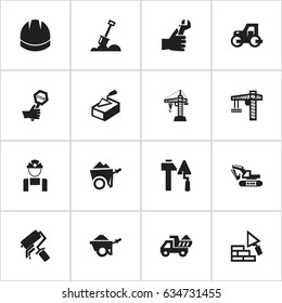 Set Of 16 Editable Structure Icons. Includes Symbols Such As Oar, Camion, Endurance And More. Can Be Used For Web, Mobile, UI And Infographic Design.