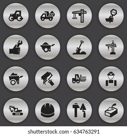 Set Of 16 Editable Structure Icons. Includes Symbols Such As Camion, Elevator, Truck And More. Can Be Used For Web, Mobile, UI And Infographic Design.