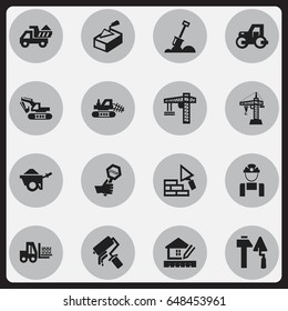 Set Of 16 Editable Structure Icons. Includes Symbols Such As Home Scheduling, Endurance, Facing And More. Can Be Used For Web, Mobile, UI And Infographic Design.