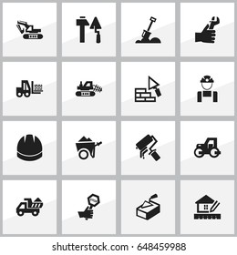 Set Of 16 Editable Structure Icons. Includes Symbols Such As Hands , Home Scheduling, Facing. Can Be Used For Web, Mobile, UI And Infographic Design.