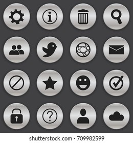 Set Of 16 Editable Web Icons. Includes Symbols Such As Quiz, Bookmark, Group And More. Can Be Used For Web, Mobile, UI And Infographic Design.