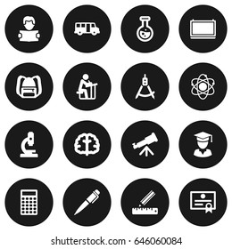 Set Of 16 Education Icons Set.Collection Of Diplomaed Male, Pencil, Student And Other Elements.
