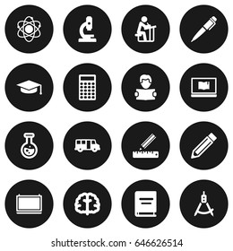 Set Of 16 Education Icons Set.Collection Of Calculate, Academic Hat, Pencil And Other Elements.