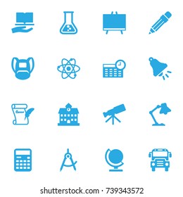Set Of 16 Education Icons Set.Collection Of Telescope, University, Agreement And Other Elements.