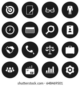Set Of 16 Employment Icons Set.Collection Of Loupe, Goal, Partnership And Other Elements.