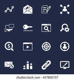 Set Of 16 Engine Icons Set.Collection Of Columns, Engine, Searching And Other Elements.