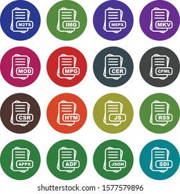 Set Of 16 File Format Icons For Mobile Application and websites
