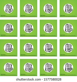  Set Of 16 File Format Icons For Mobile Application and websites
