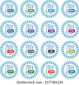 Set Of 16 File Format Icons For Mobile Application and websites
