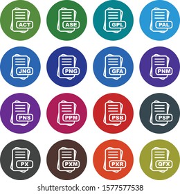 Set of 16 File Format Pixel Perfect Icons
