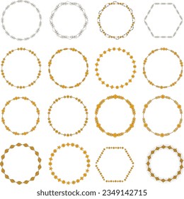 Set of 16 floral frames, Transform Your Designs with a Decorative Floral Vector Frame of simple Flowers