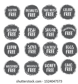 Set Of 16 Food Allergen Icons.