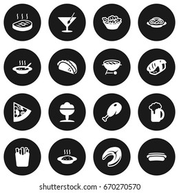 Set Of 16 Food Icons Set.Collection Of Seafood, Ale, Potato And Other Elements.