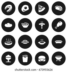 Set Of 16 Food Icons Set.Collection Of Frankfurter, Baguette, Eggs And Other Elements.