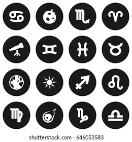 Set Of 16 Galaxy Icons Set.Collection Of Binoculars, Solar, Archer And Other Elements.