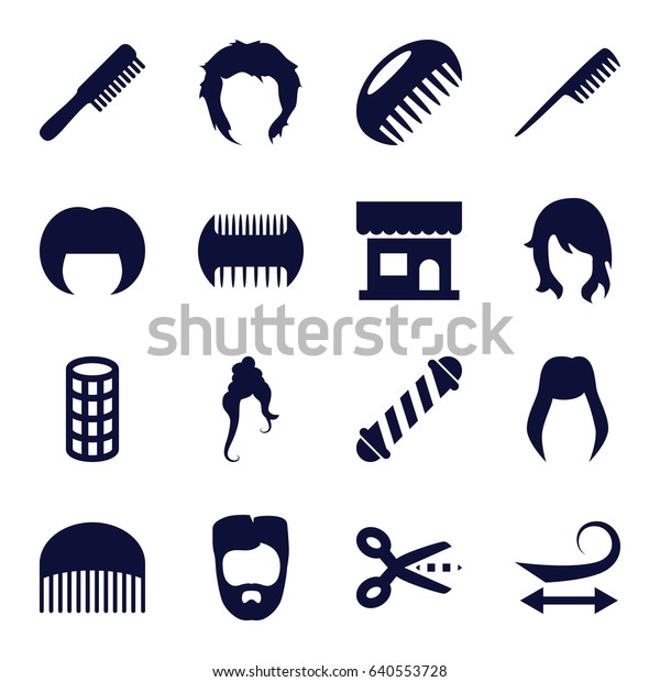 Set 16 Haircut Filled Icons Such Stock Vector (Royalty Free) 640553728