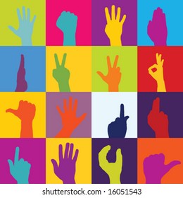 Set of 16 Hand Prints