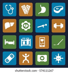 Set of 16 Health filled icons