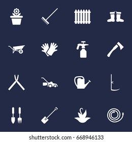 Set Of 16 Household Icons Set.Collection Of Cutter, Plant, Flowerpot And Other Elements.