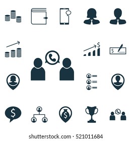Set Of 16 Hr Icons. Can Be Used For Web, Mobile, UI And Infographic Design. Includes Elements Such As Bank, Map, Organisation And More.