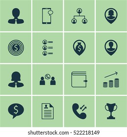 Set Of 16 Hr Icons. Can Be Used For Web, Mobile, UI And Infographic Design. Includes Elements Such As Applicants, List, Success And More.