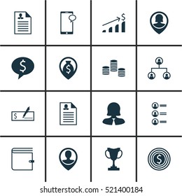 Set Of 16 Human Resources Icons. Can Be Used For Web, Mobile, UI And Infographic Design. Includes Elements Such As Structure, Success, Trophy And More.