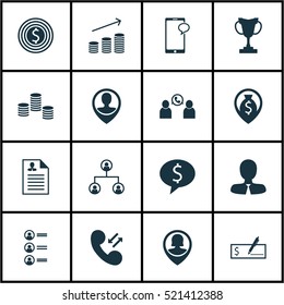 Set Of 16 Human Resources Icons. Can Be Used For Web, Mobile, UI And Infographic Design. Includes Elements Such As User, Discussion, Call And More.