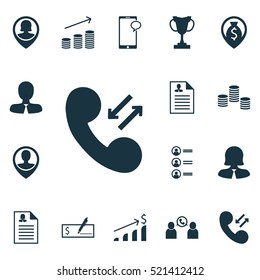 Set Of 16 Human Resources Icons. Can Be Used For Web, Mobile, UI And Infographic Design. Includes Elements Such As Resume, Application, Employee And More.