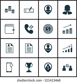 Set Of 16 Human Resources Icons. Can Be Used For Web, Mobile, UI And Infographic Design. Includes Elements Such As Goal, Career, Chat And More.