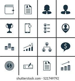 Set Of 16 Human Resources Icons. Can Be Used For Web, Mobile, UI And Infographic Design. Includes Elements Such As Job, Tree, Discussion And More.