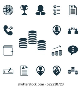 Set Of 16 Human Resources Icons. Can Be Used For Web, Mobile, UI And Infographic Design. Includes Elements Such As Stacked, Map, List And More.