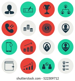 Set Of 16 Human Resources Icons. Can Be Used For Web, Mobile, UI And Infographic Design. Includes Elements Such As Phone, User, Applicants And More.