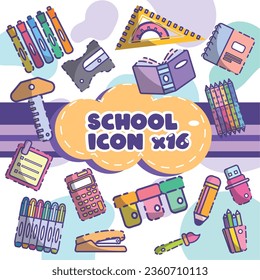 16 ICONS IN DIE SCHULE EINSTELLEN